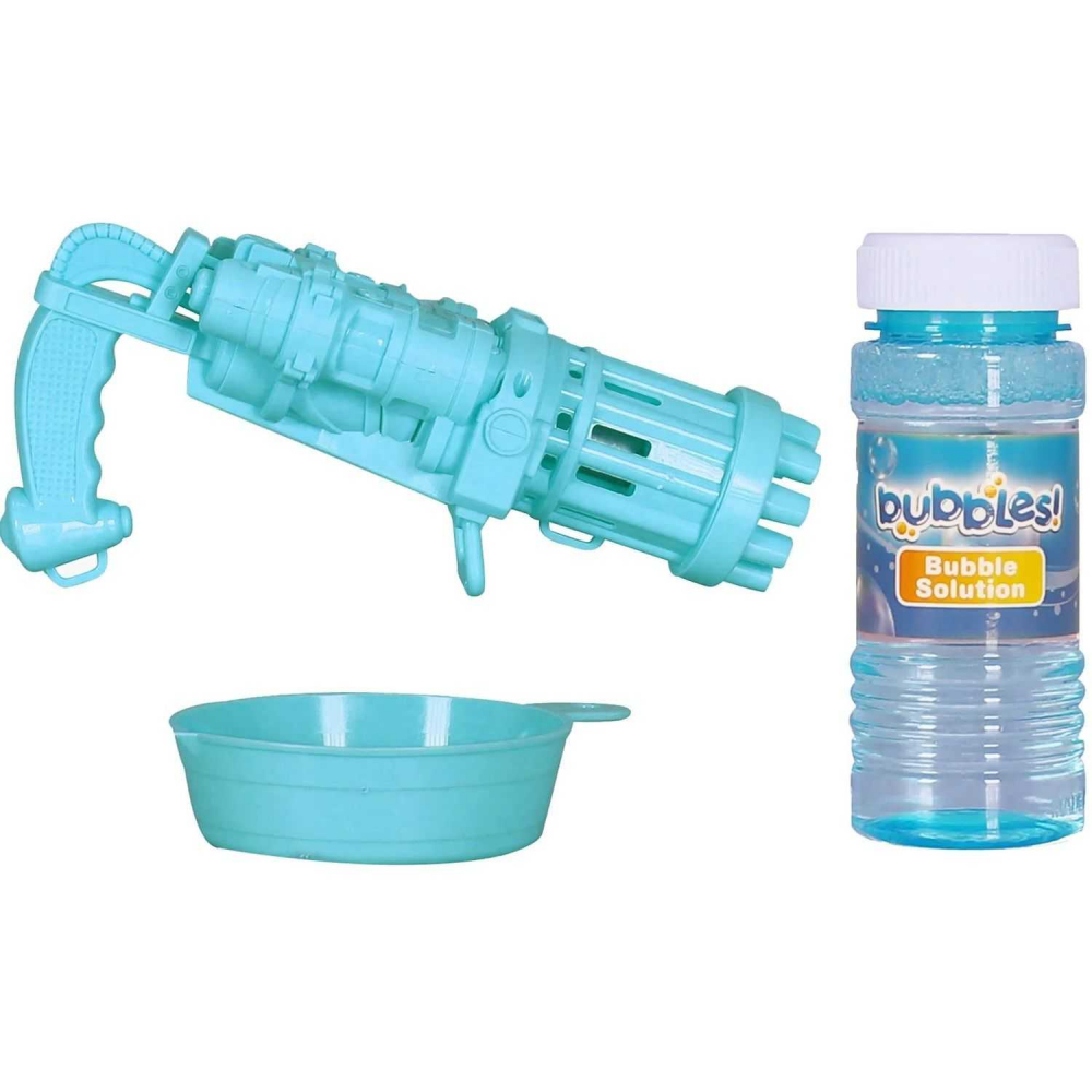 Pistol pentru baloane de sapun Bubble Shooter cu 50 ml solutie inclusa Moxy albastru - 1