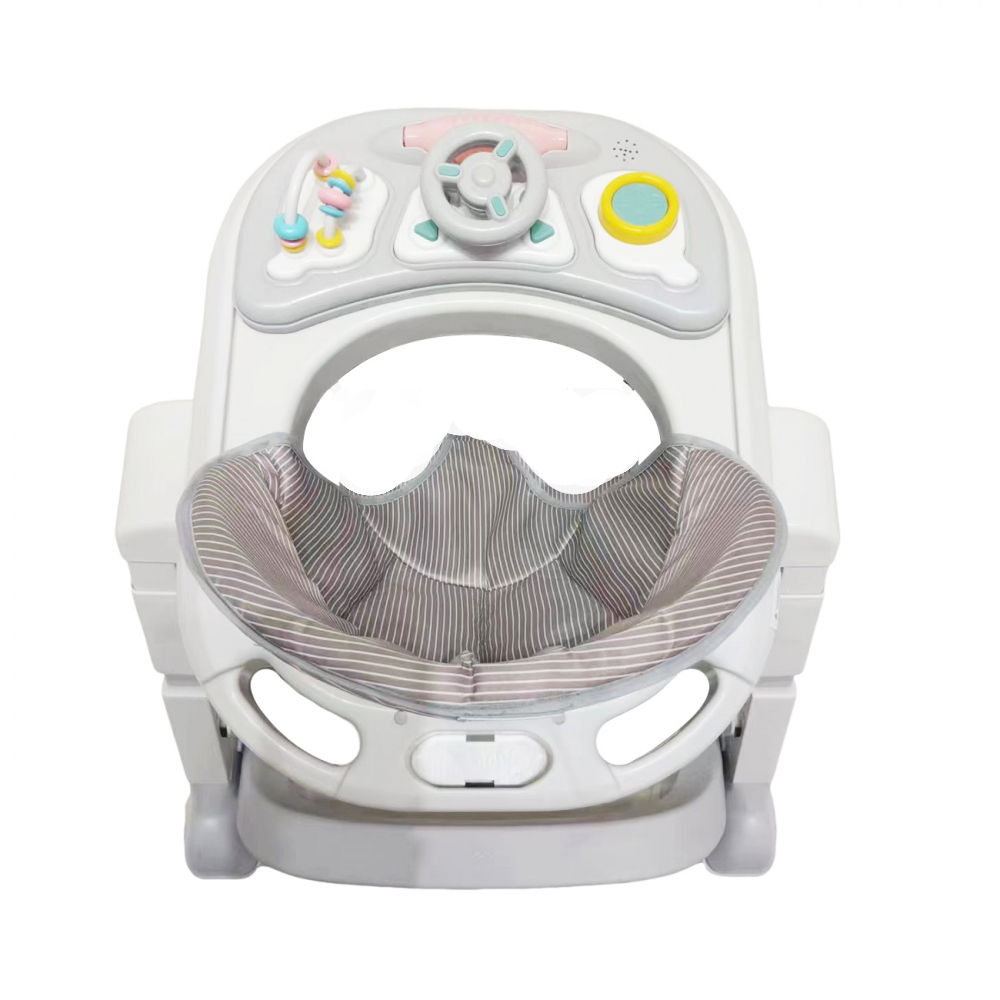 Premergator pentru copii Little Mom Driver Grey cu sezut reglabil in inaltime, panou interactiv cu sunete, roti silentioase pivotante 360, sistem de franare, dimensiune 70 x 58 x 56cm - 7