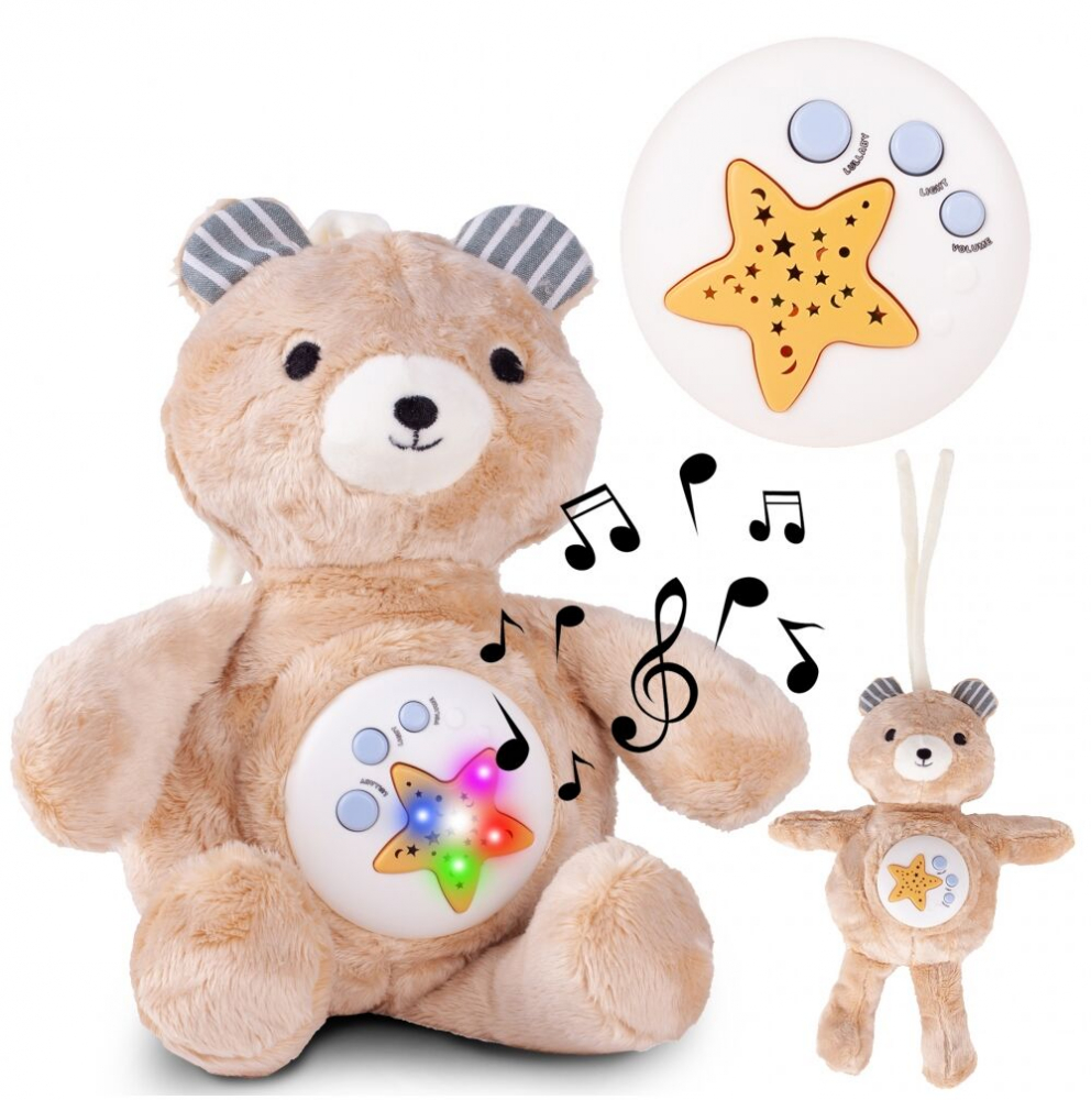 Ursulet muzical de plus cu proiector de stele 35 cm Teddy Bear