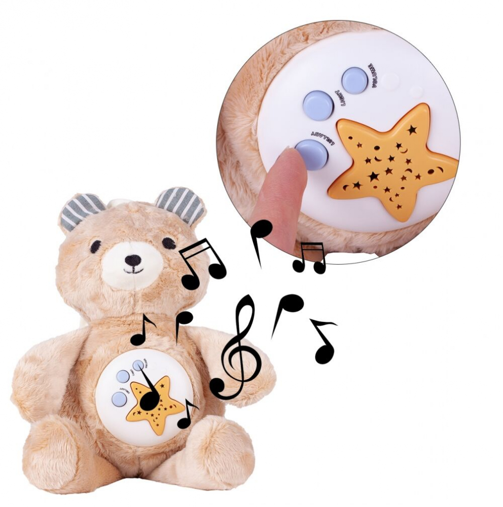 Ursulet muzical de plus cu proiector de stele 35 cm Teddy Bear - 1 | YEO