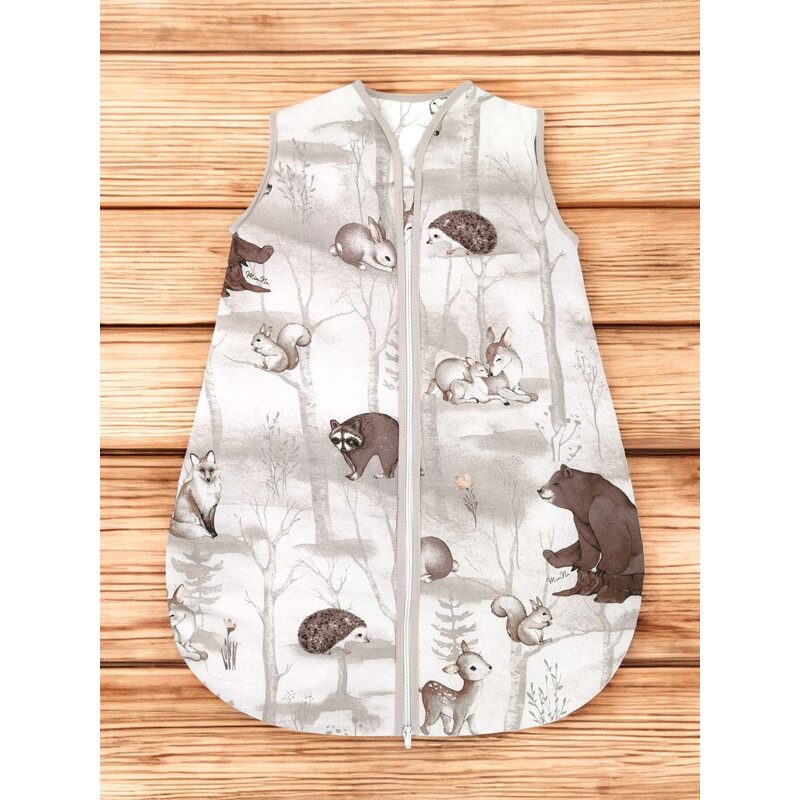 Sac de dormit MimiNu din bumbac 74 cm Design Woodland 2.5 Tog