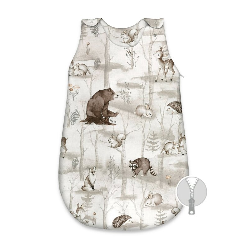 Sac de dormit MimiNu din bumbac 74 cm Design, Woodland 2.5 Tog - 2