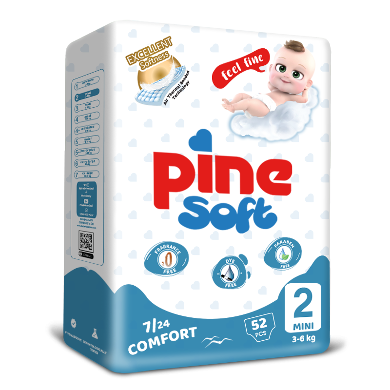 Scutece pentru bebelusi Pine Soft Pachet Advantage Pine Mini 3-6 kg x 52 buc