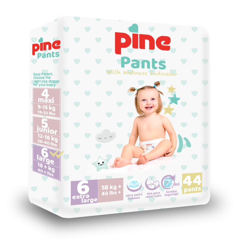 Scutece tip chilot pentru bebelusi Pine Pants Pachet Advantage Pine Extra Large +18 kg x 44 buc