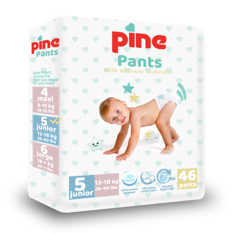 Scutece tip chilot pentru bebelusi Pine Pants Pachet Advantage Pine Junior 12-18 kg x 46 buc