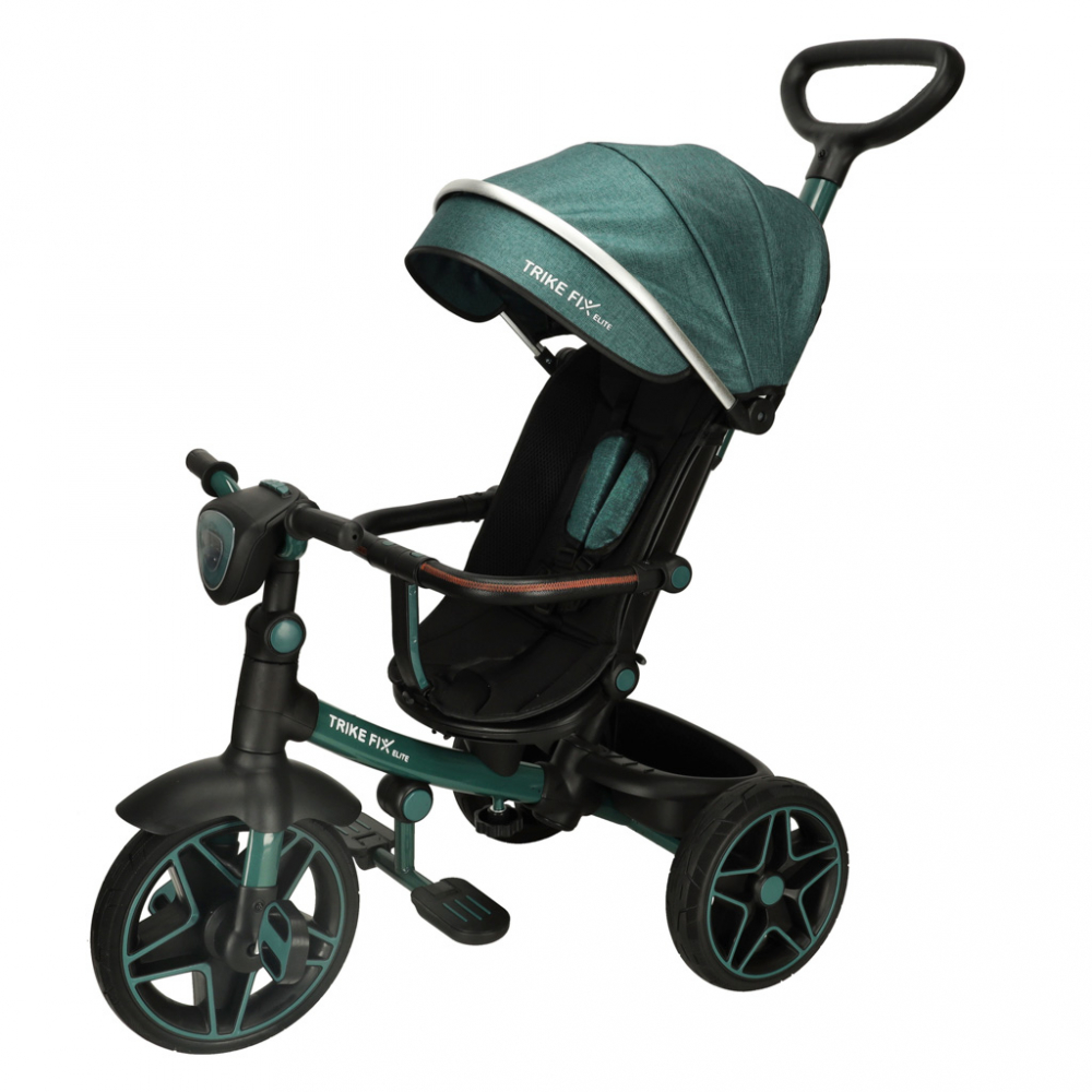 Tricicleta cu copertina sezut reversibil lumini si sunete Trike Fix Elite Green - 4 | YEO