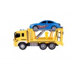 Camion de remorcare cu lumini sunete si masinuta inclusa Service Yellow/Blue