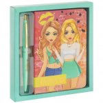 Carnetel cu pix 90 de file liniate Besties Grafix turcoaz