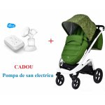 Carucior modular 2 in 1 Cangaroo S-Line Green + CADOU Pompa de san electrica Little Mom Easy Touch