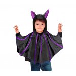 Costum de carnaval pentru copii tip poncho Liliac Negru/Mov