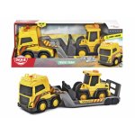 Set trailer si excavator Volvo Dickie Toys cu sunete si lumini