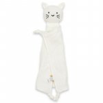 Jucarie interactiva din muselina New Baby 30x30 cm Cat white