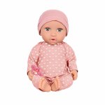 Papusa bebelus LullaBaby cu pijamale si caciulita roz 35 cm