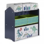 Organizator din lemn Ginger Home pentru jucarii cu 6 cutii textile Dinosaur