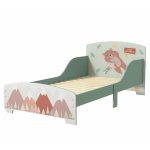 Pat junior din lemn 140x70 cm Ginger Home cu laterale protectie Forest