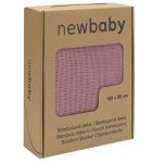 Paturica tricotata New Baby din bambus 80x100 cm pink