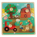 Puzzle din lemn pentru copii Farm 15 cm