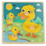 Puzzle din lemn pentru copii Ratusca 15 cm