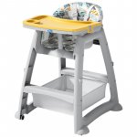 Scaun de masa Little Mom multifunctional cu roti si cos pentru accesorii Yellow