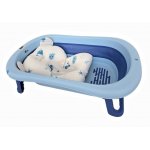 Set Cadita pliabila Little Mom cu Termometru si Hamac pentru copii Blue