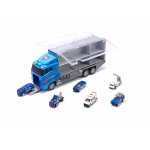 Set Camion de remorcare cu 6 masinute metalice Police Car