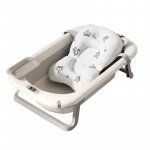 Set cadita pliabila cu termometru si hamac inclus Little Mom Grey