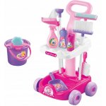 Set carucior de curatenie Magical cu 12 elemente Roz