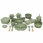 Set diversificare hrana bebelusi din silicon cu 19 elemente Green Crab