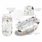 Set pentru landou sau cosulet MimiNu din bumbac Design Woodland