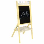 Tabla educationala din lemn cu doua fete si accesorii 46x89 cm