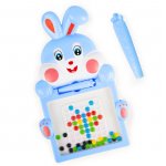 Tabla magnetica de desenat cu margele si stilou magnetic Blue Rabbit