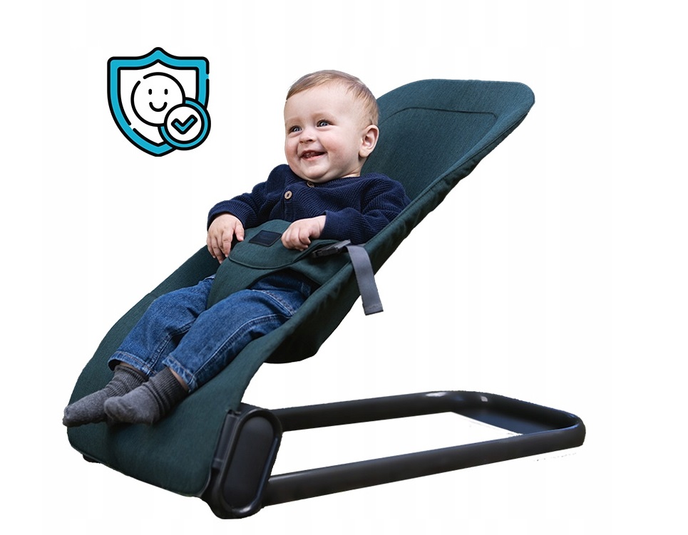 Balansoar ergonomic pliabil cu bara de jucarii Kidnort Vinbar Green - 4