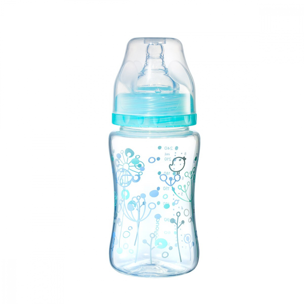 Biberon anti-colici Baby Ono cu tetina din silicon 240 ml 0 luni+