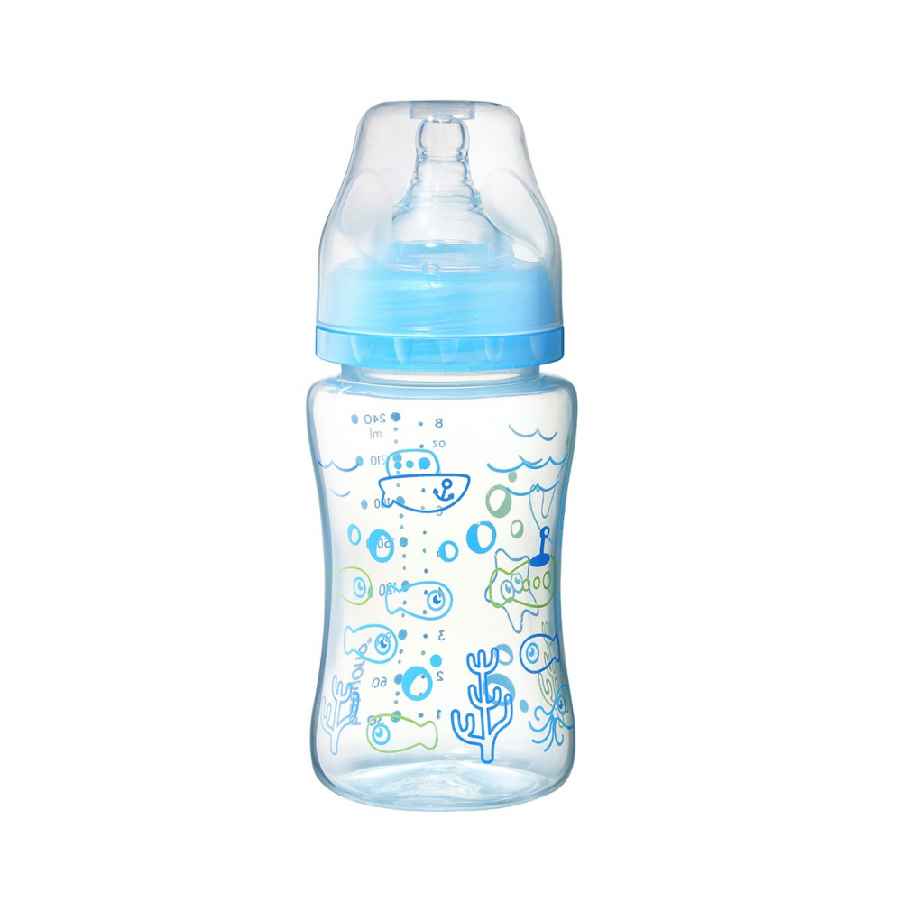 Biberon anti-colici Baby Ono cu tetina din silicon 240 ml 0 luni+ - 1 | YEO