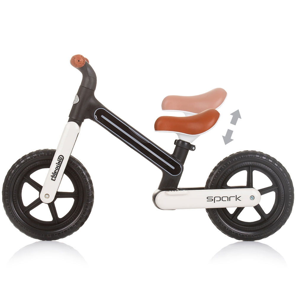 Bicicleta fara pedale Chipolino Spark black white - 1 | YEO