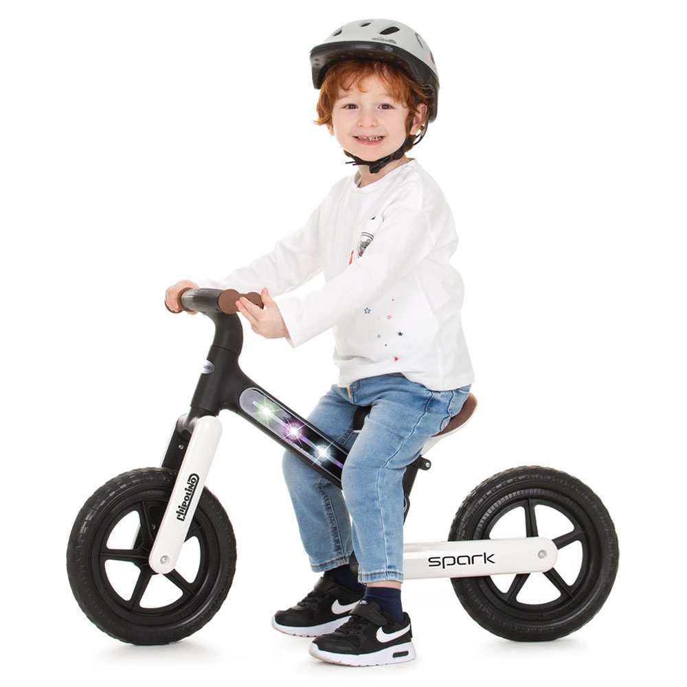 Bicicleta fara pedale Chipolino Spark black white - 2 | YEO