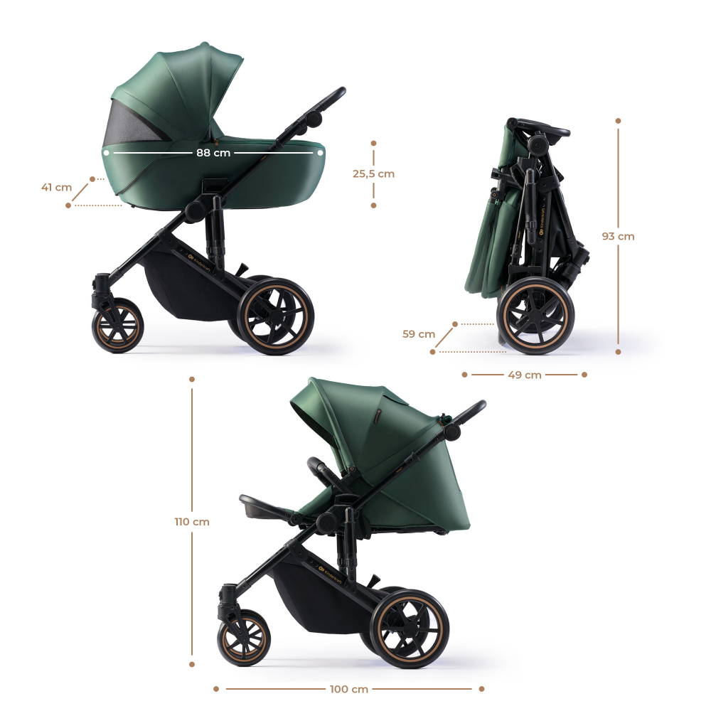 Carucior 2 in 1 Kinderkraft Prime 2 Dark Green - 4