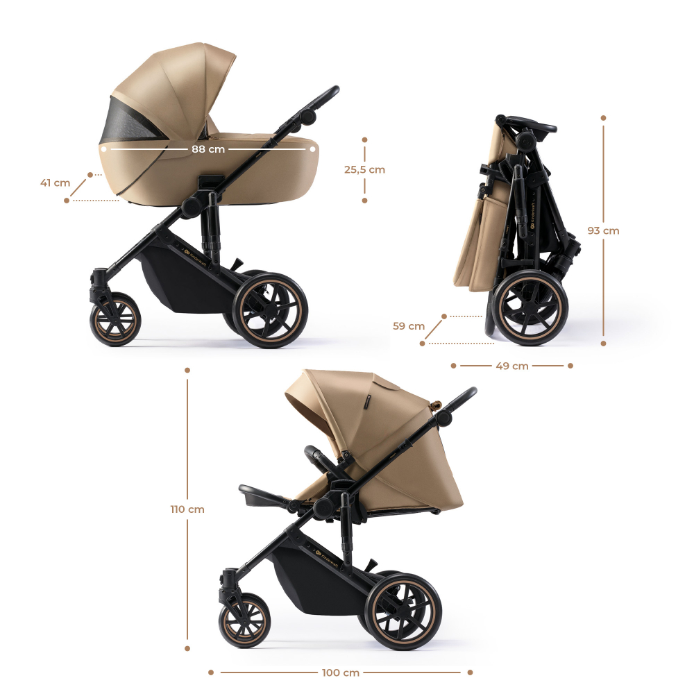 Carucior 2 in 1 Kinderkraft Prime 2 Sandrose beige - 4