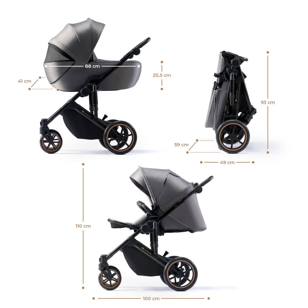 Carucior 2 in 1 Kinderkraft Prime 2 Shadow Grey - 4