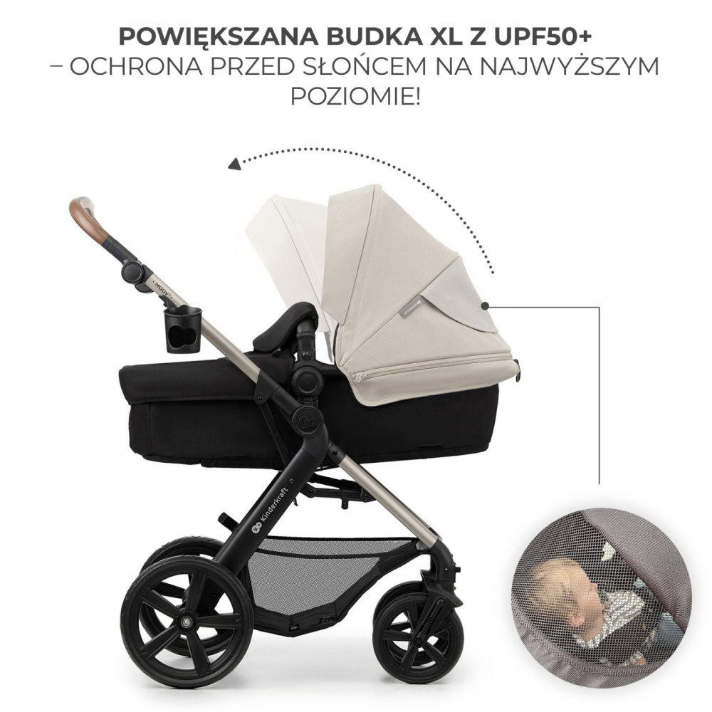 Carucior 3 in 1 Kiderkraft Moov 2 Moonlight grey - 5