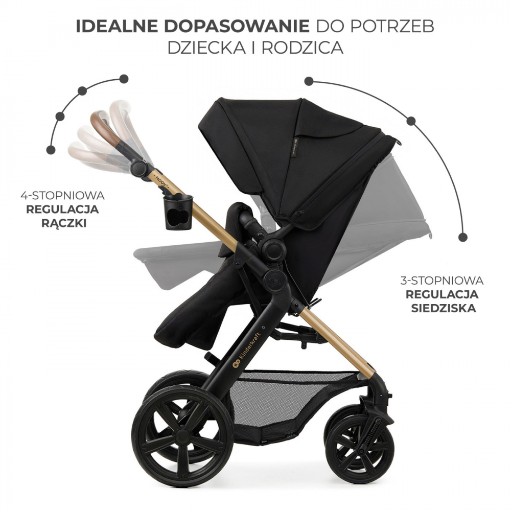 Carucior 3 in 1 Kinderkraft Moov 2 negru pur - 5