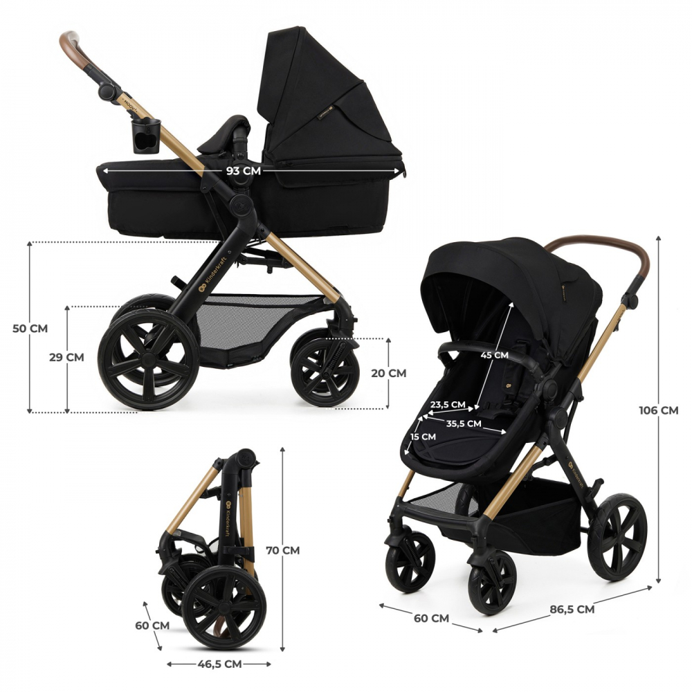 Carucior 3 in 1 Kinderkraft Moov 2 negru pur - 6