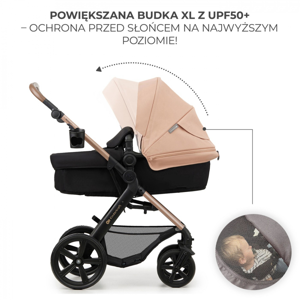 Carucior 3 in 1 Kinderkraft Moov 2 Sand beige - 5