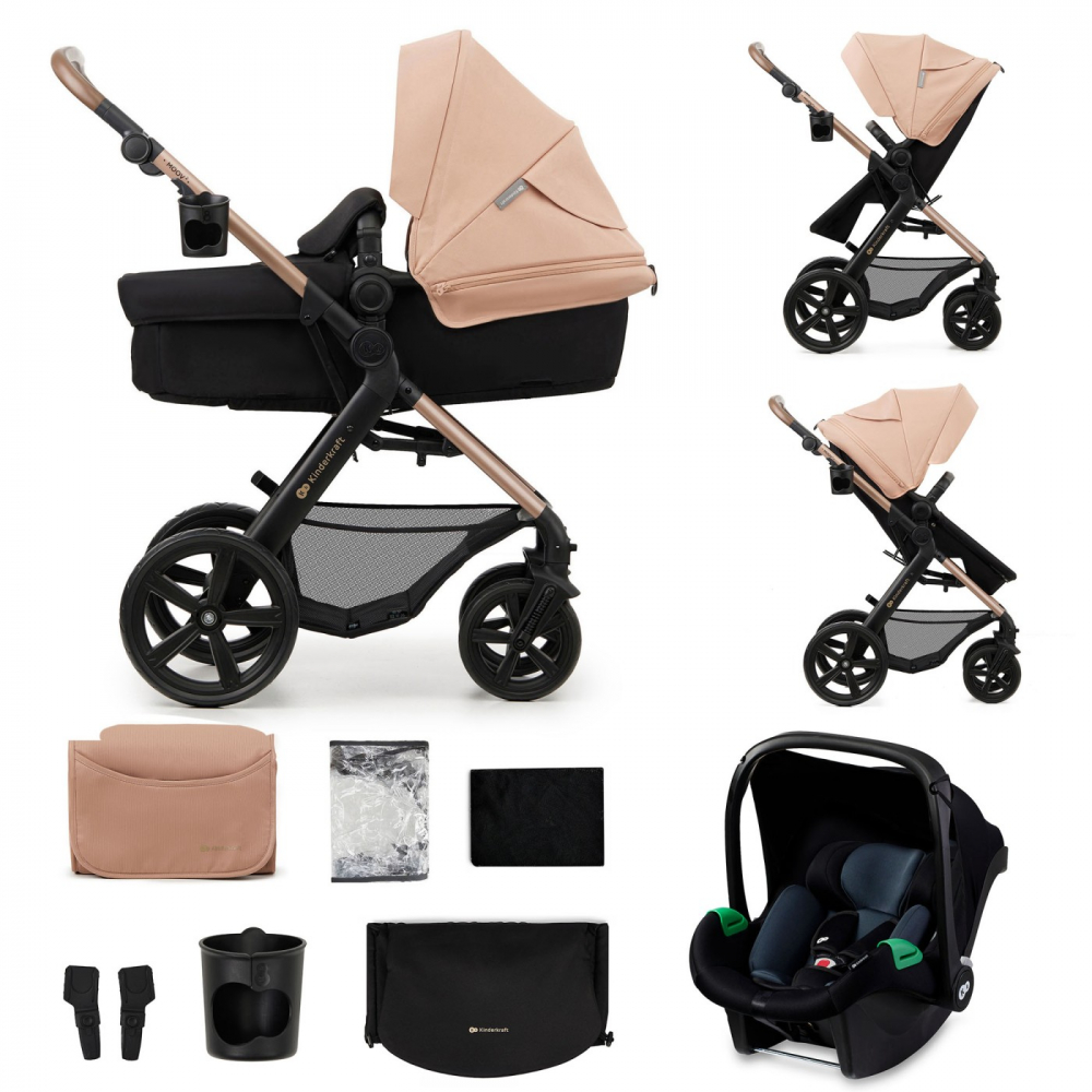 Carucior 3 in 1 Kinderkraft Moov 2 Sand beige - 9