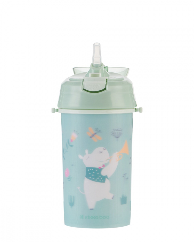 Cana cu pai din silicon si curea KikkaBoo 450ml KikkaBoo Music Fest Mint - 1 | YEO