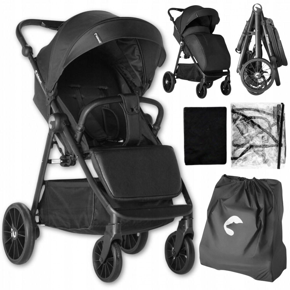 Carucior sport 0-48 luni cu pliere compacta Kidnort Sea Lion Black - 1 | YEO