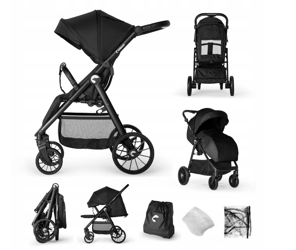 Carucior sport 0-48 luni cu pliere compacta Kidnort Sea Lion Black - 2 | YEO