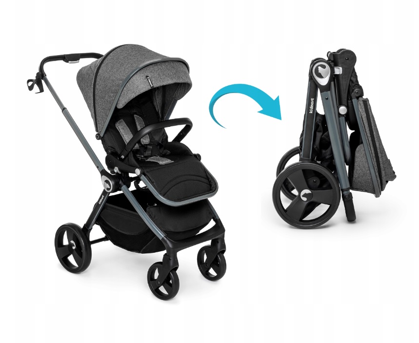 Carucior reversibil cu pliere compacta spatar si viziera reglabile Kidnort Isbjorn Black - 10