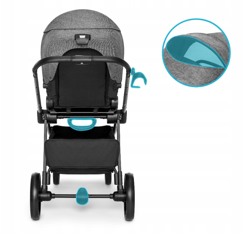 Carucior reversibil cu pliere compacta spatar si viziera reglabile Kidnort Isbjorn Grey - 7