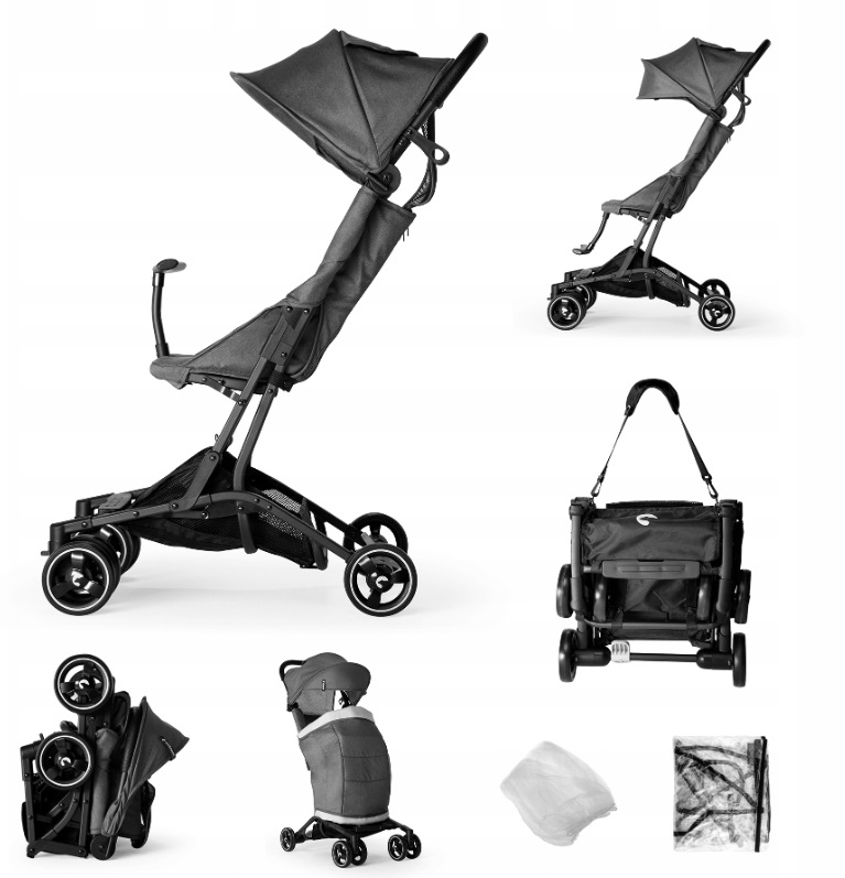 Carucior sport ultracompact pana la 22 kg cu accesorii incluse Kidnort Snopetrel Grey - 10